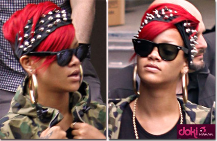rihanna capelli corti rossi