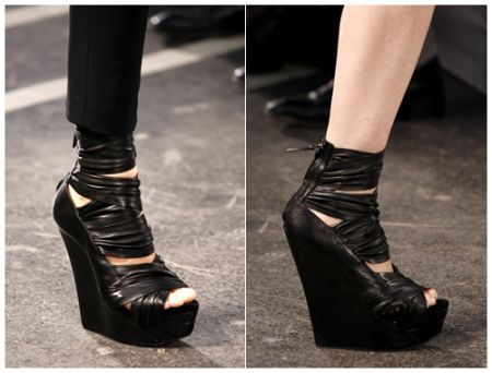 givenchy multi strap platform wedges black