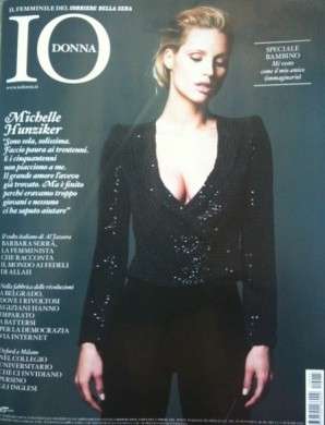 Michelle Hunziker su Io Donna copertina