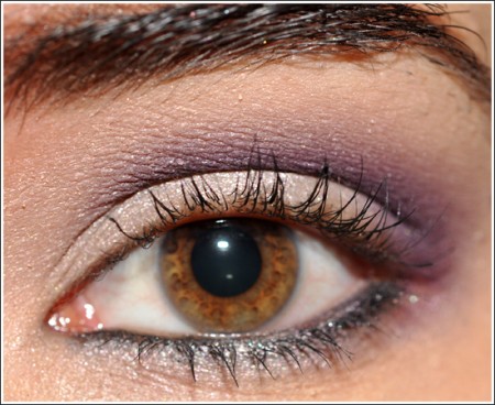 trucco occhi viola primavera