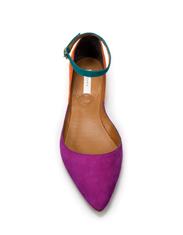 zara ballerine color block dettaglio