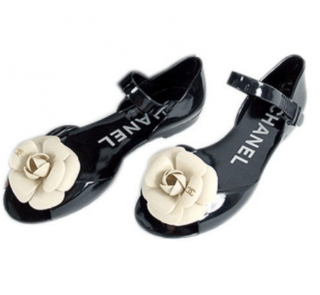 chanel jellies sandalo nero