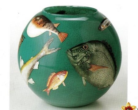 Decoupage boccia pesci
