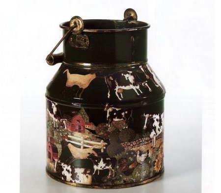 Decoupage bidoncino in latta country