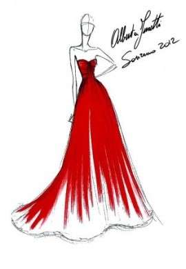 Sanremo 2012 bozzetto Ferretto abito rosso