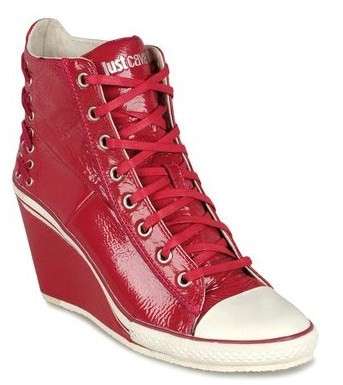 Just Cavalli sneakers con zeppa rosse