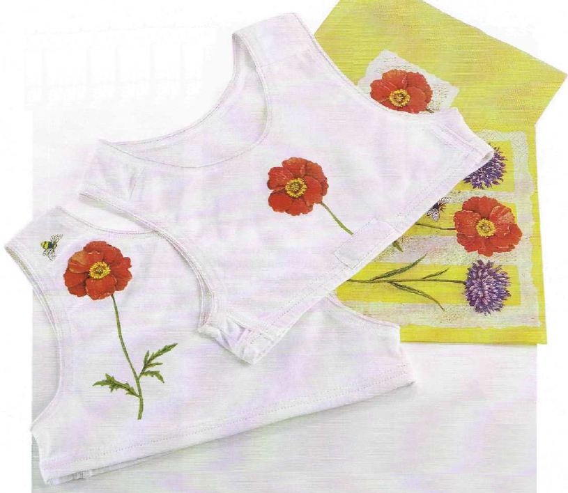 Decoupage creativo su magliette di cotone