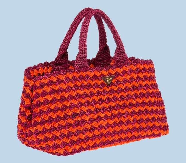 Prada handbag in rafia colorata