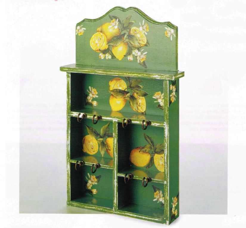 Portachiavi da muro decoupage limoni