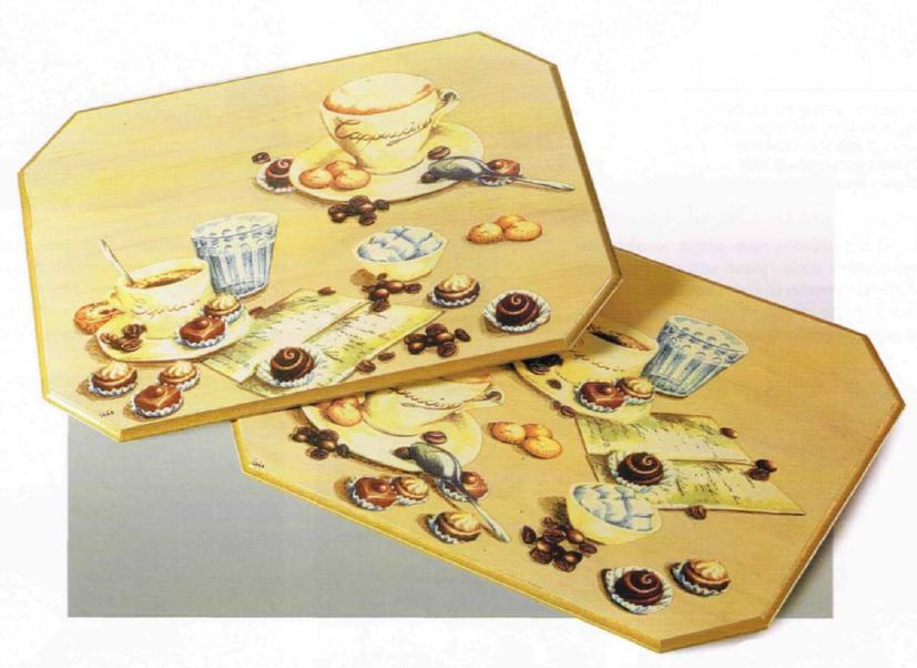 Vassoio colazione decoupage