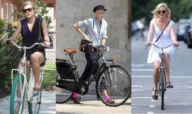 Celebrity con look da bicicletta