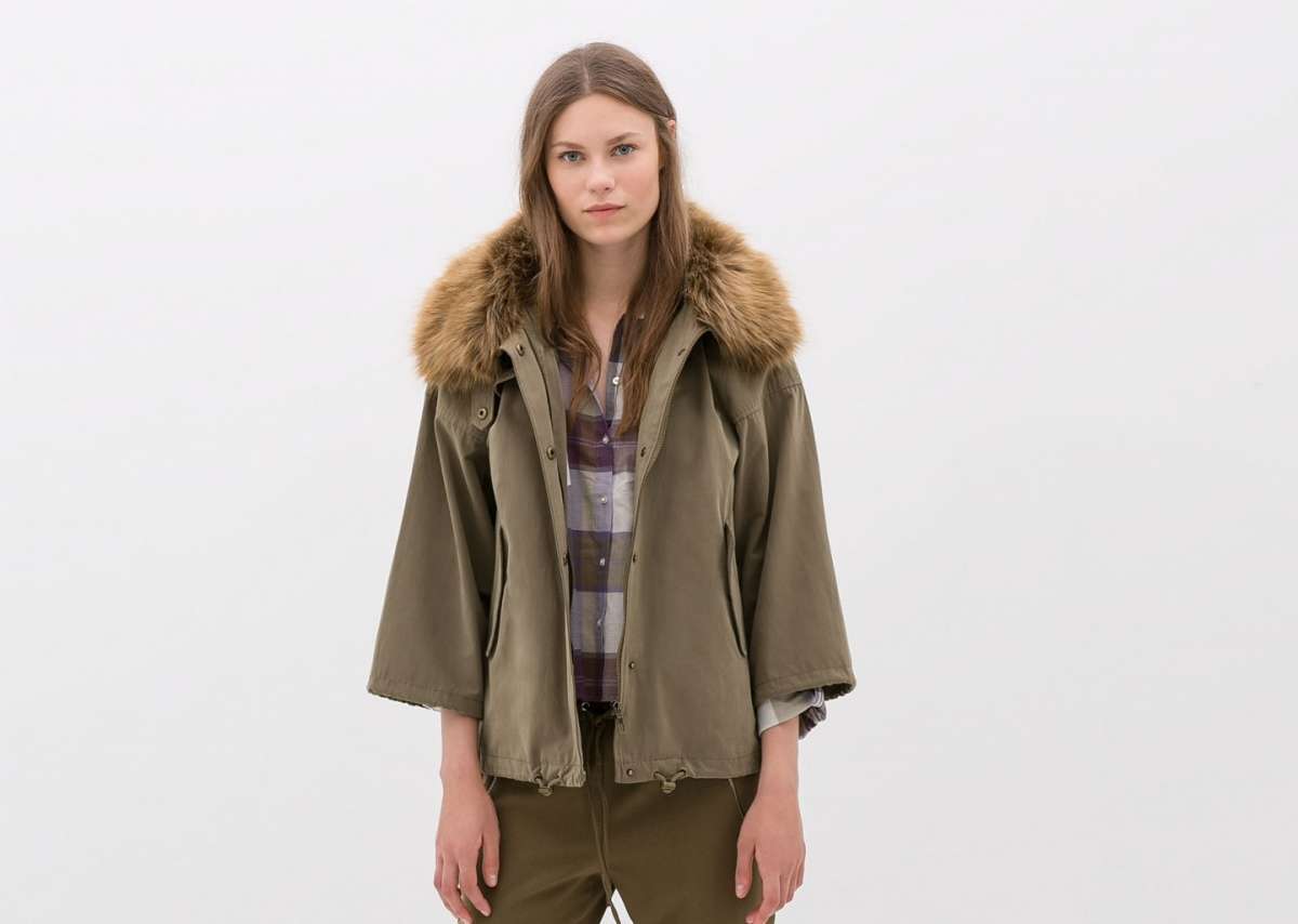 Parka con collo in pelliccia