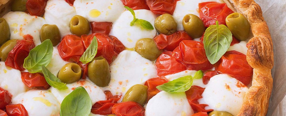 torta salata pomodorini mozzarella