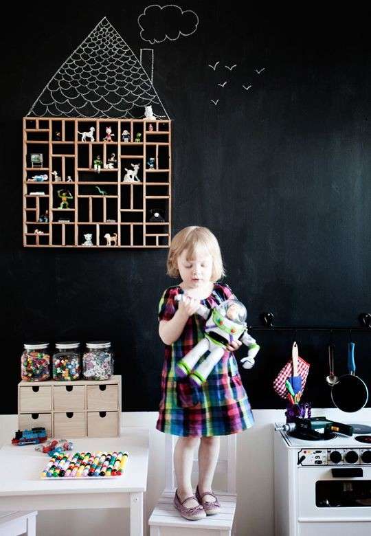 Cameretta con lavagna per bambini