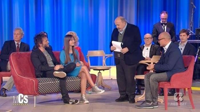 Nek e la figlia Martina al Maurizio Costanzo Show