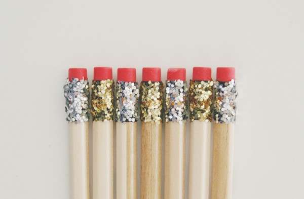 Matite decorate con i glitter