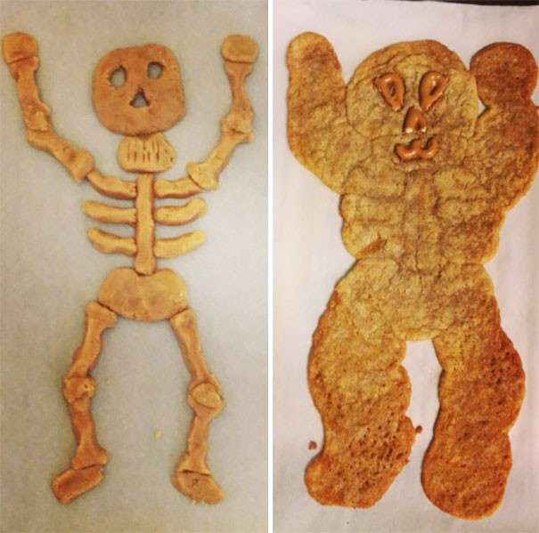 Biscotti a forma di scheletro