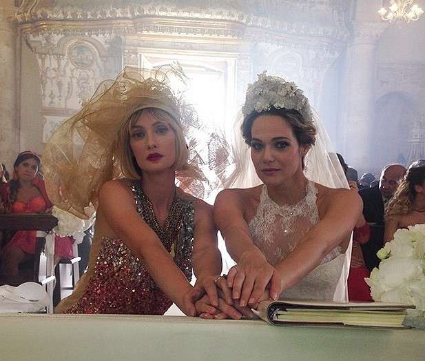 Eva e Laura sul set di Io che amo solo te