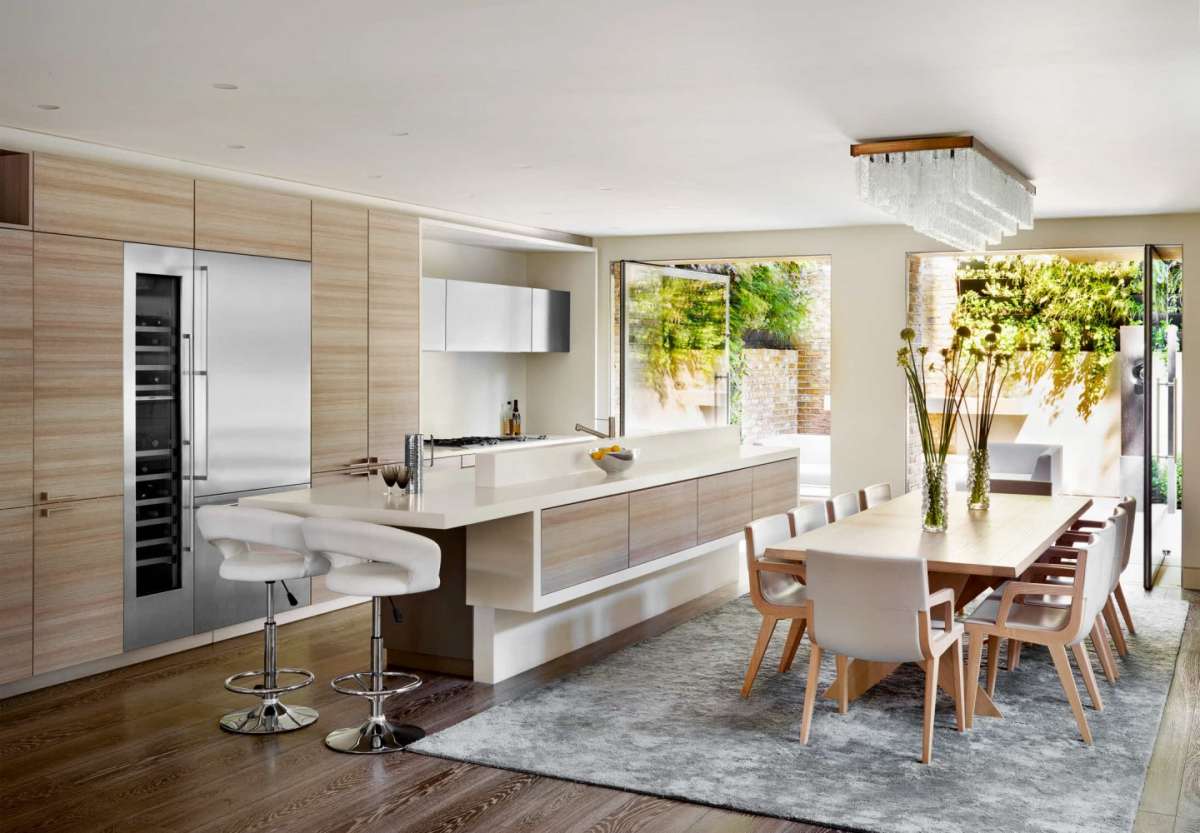 La zona living con la cucina open space