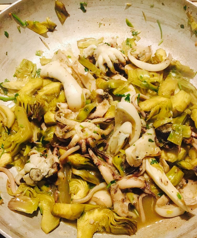 seppie e carciofi light