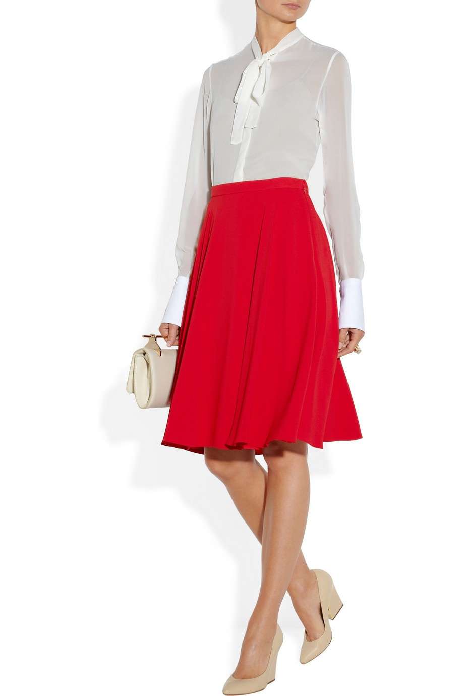 Gonna longuette rossa Miu Miu