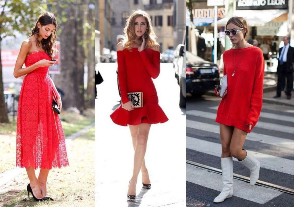 vestito rosso lungo invernale