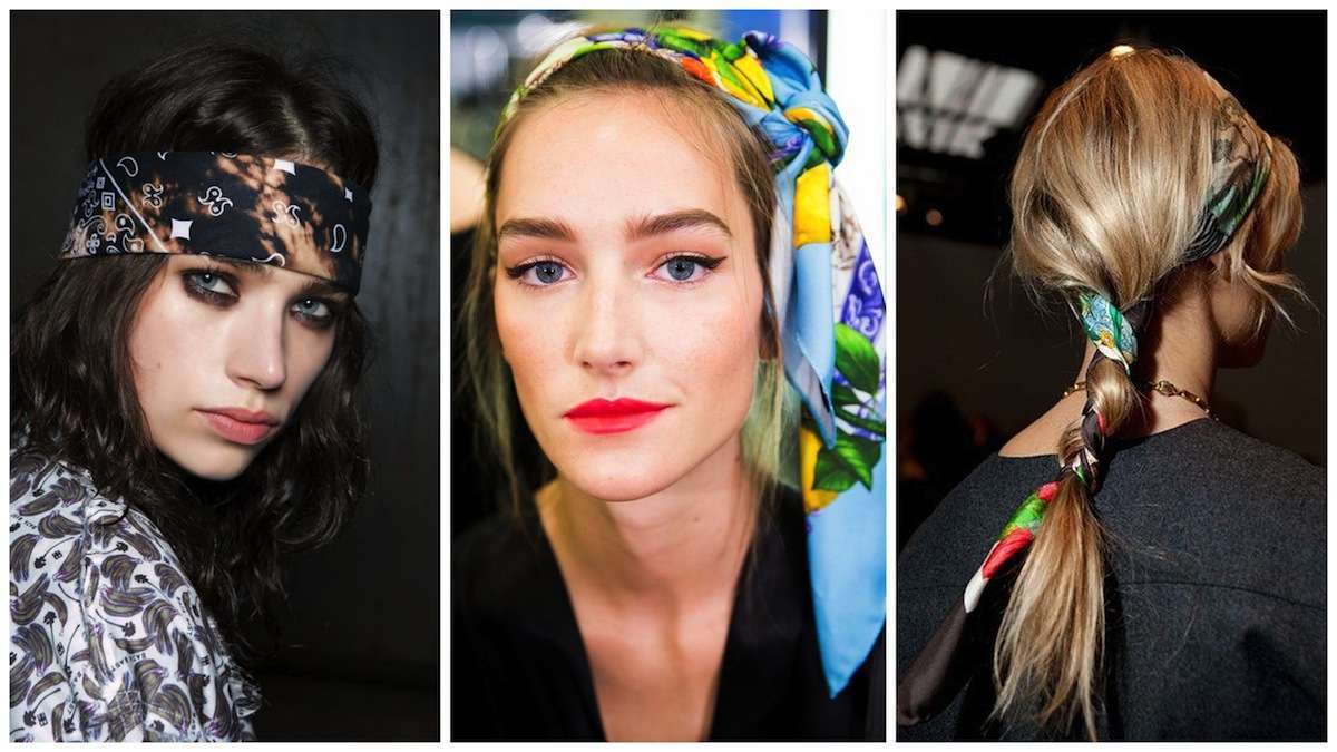 Le acconciature per capelli con fascia foulard e bandana per lestate