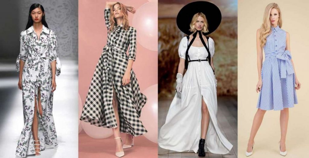 abito chemisier lungo fiori