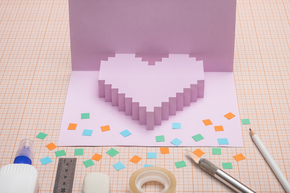 Biglietto pop up con cuore