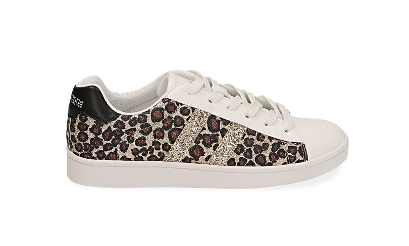 Sneakers leopard con glitter