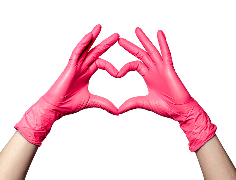 Guanti di silicone colorati