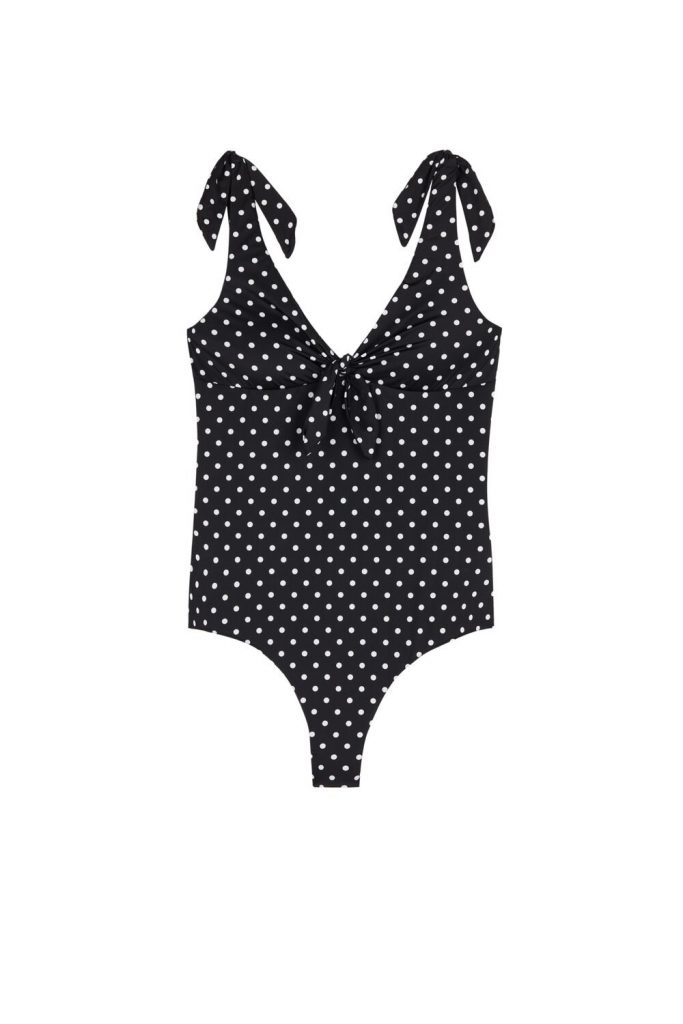 Costume intero a pois