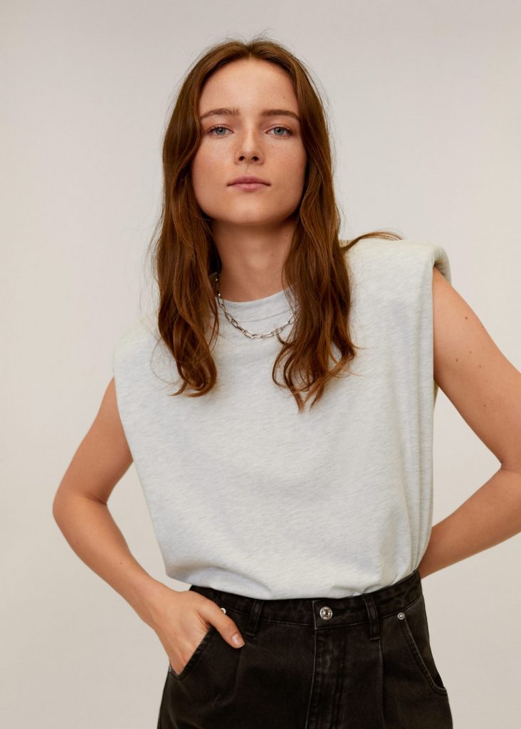 Maglia beige con spalline