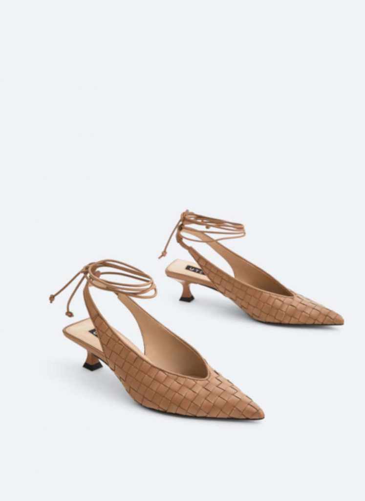 Slingback sabbia con tacco