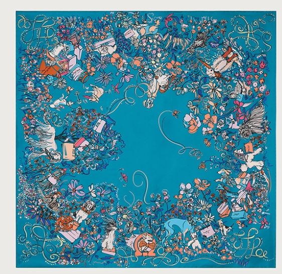 Foulard mosaic blue Ferragamo