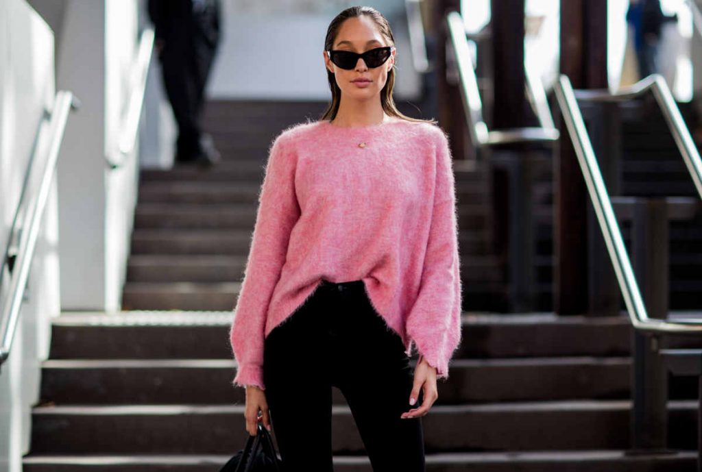Maglione rosa in cachemire