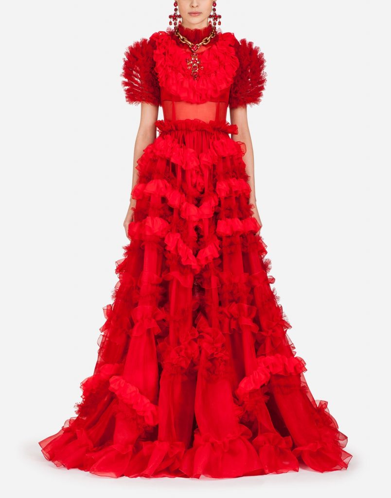abito rosso dolce e gabbana