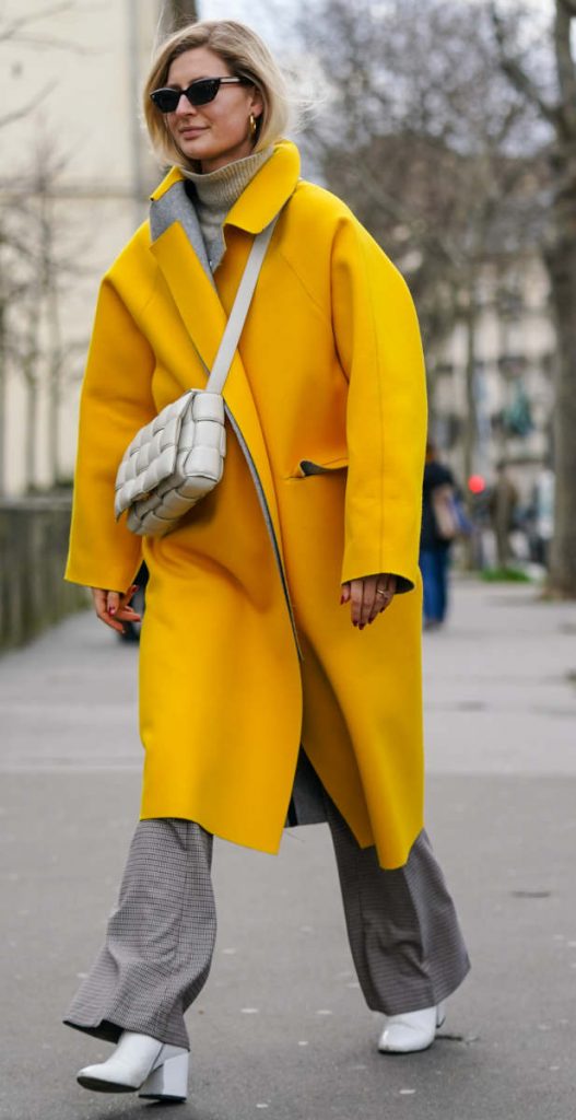 Look cappotto giallo 2021