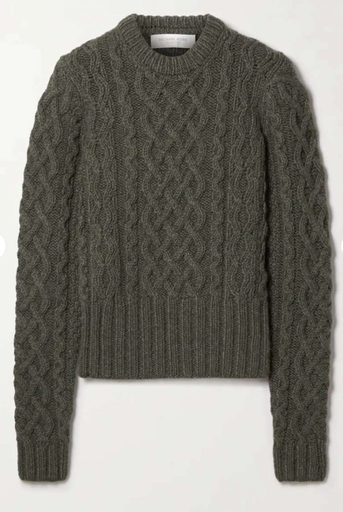 Maglione in cashmere con trecce