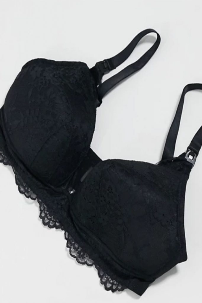 reggiseno allattamento nero pizzo asos design