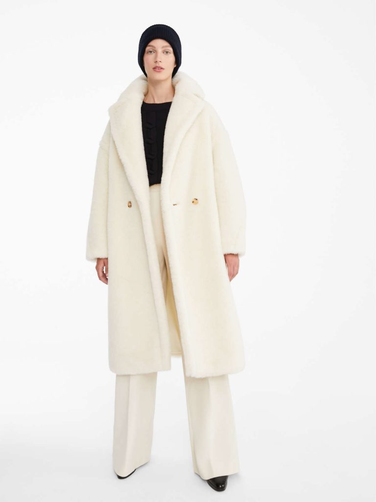 Look cappotto bianco teddy coat