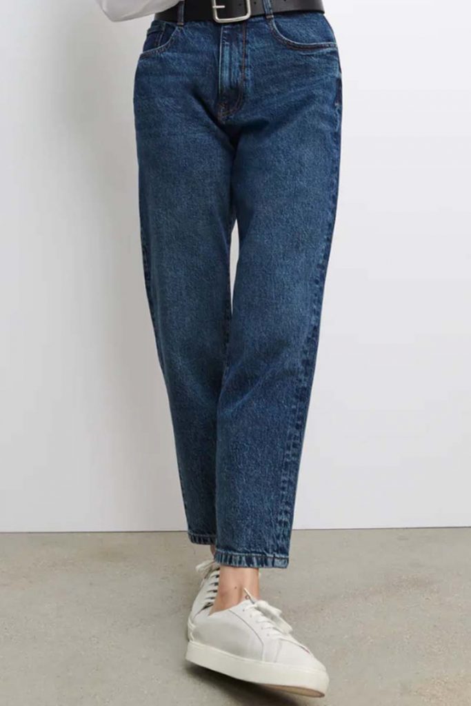 mom jeans blu scuro zara