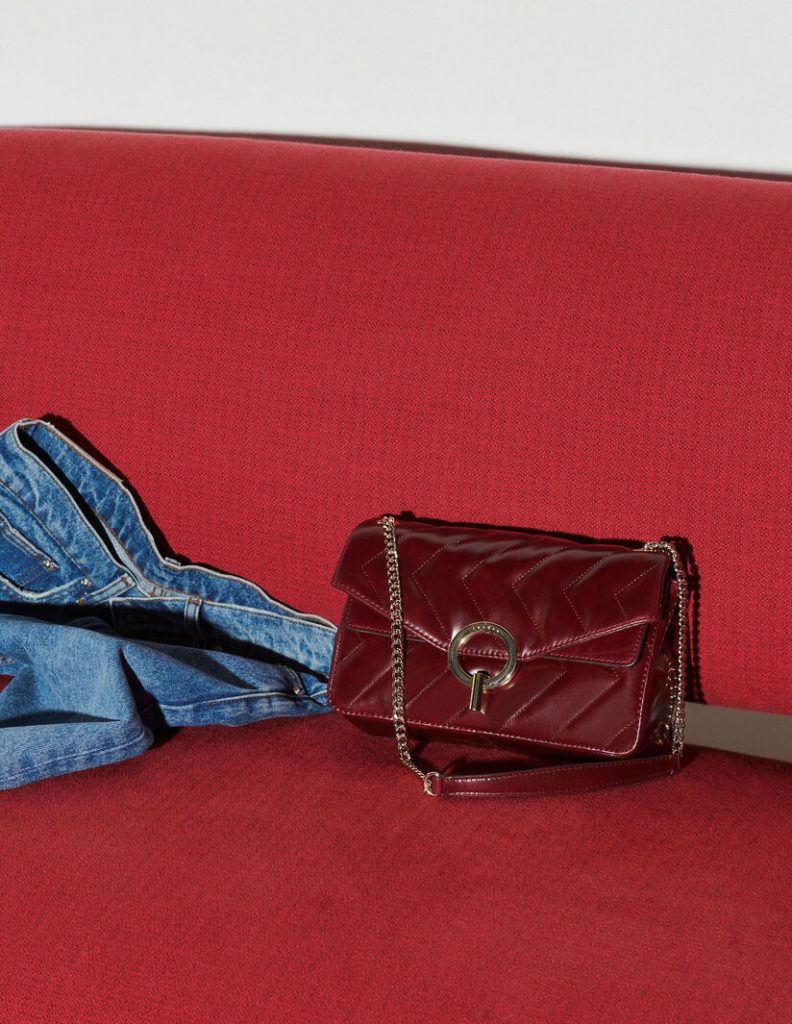 borsa tracolla pelle rossa Sandro