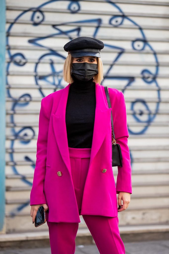 completo rosa cappello marinara mascherina nera