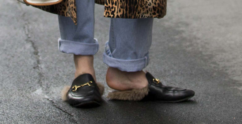 Slippers col pelo Gucci