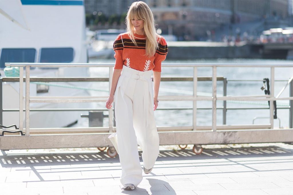 pantaloni palazzo bianchi ragazza