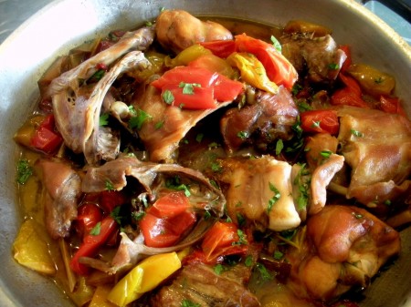 coniglio ai peperoni