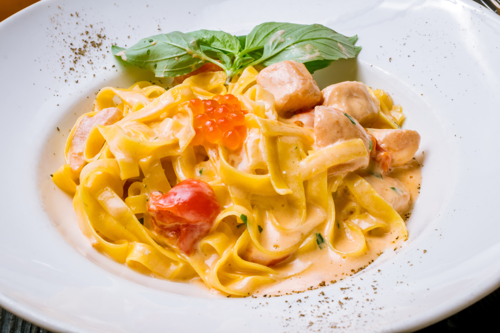 Linguine con sogliola e arancia