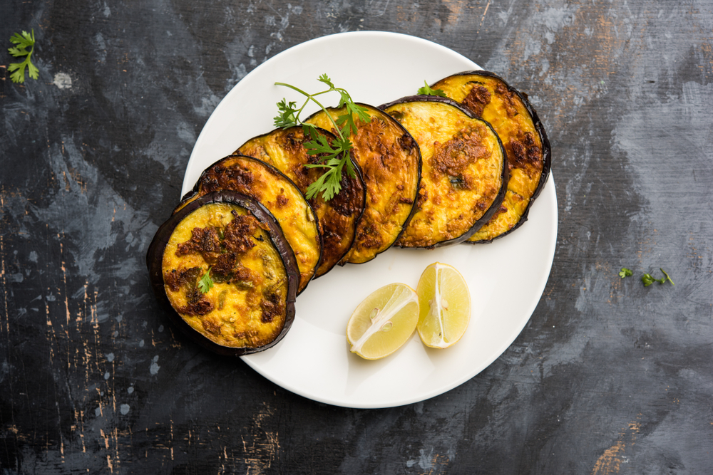 Melanzane al forno con curry e miele