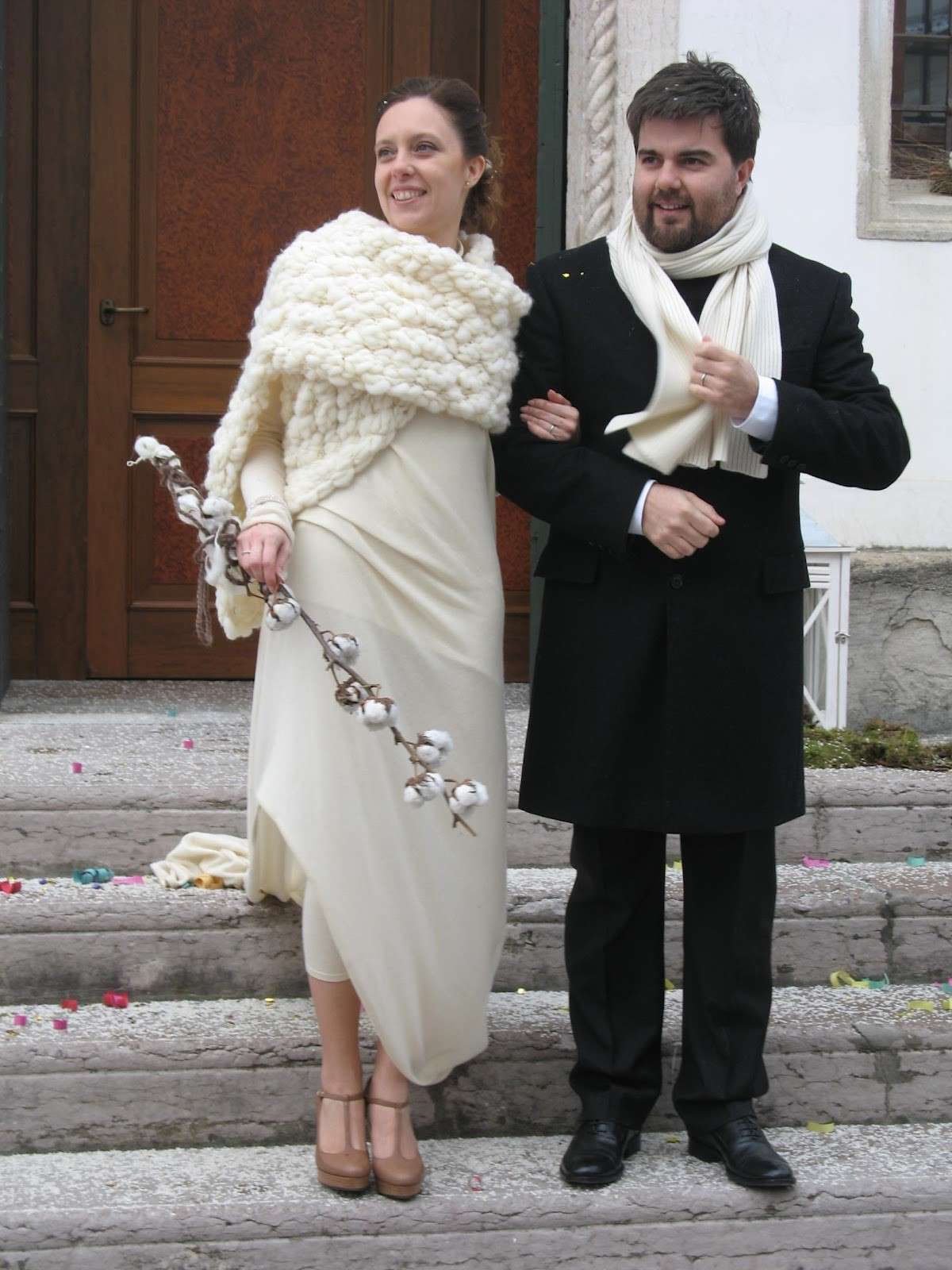 Anche la sposa con dettagli tricot